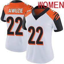 Women Cincinnati Bengals #22 Chidobe Awuzie White Nike Limited Player NFL Jersey